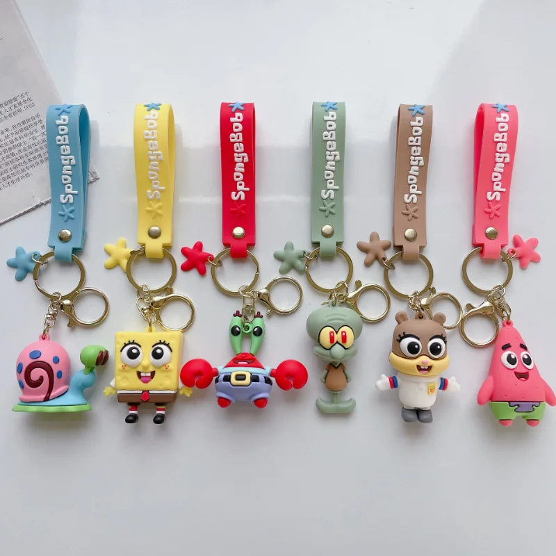 

SpongeBob SquarePants Keychain BFF Doll Cartoon Character Mr. Krabs Patrick Star Bag Pendant Anime Good Friend Birthday Gift