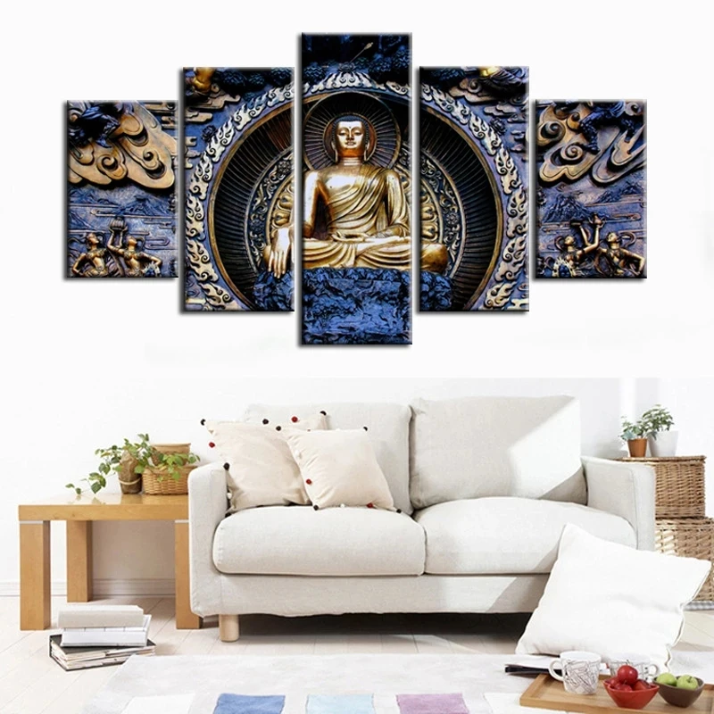 

Настенная живопись, 5 шт., рельефы Будды, без рамки