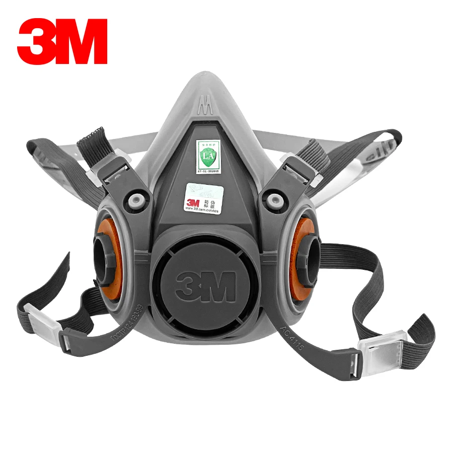 

Genuine 3M 6100/6200 Respirator Half Face Gas Mask Chemical Paint Spray for Work Safety Construction Mining Against Fit Filters