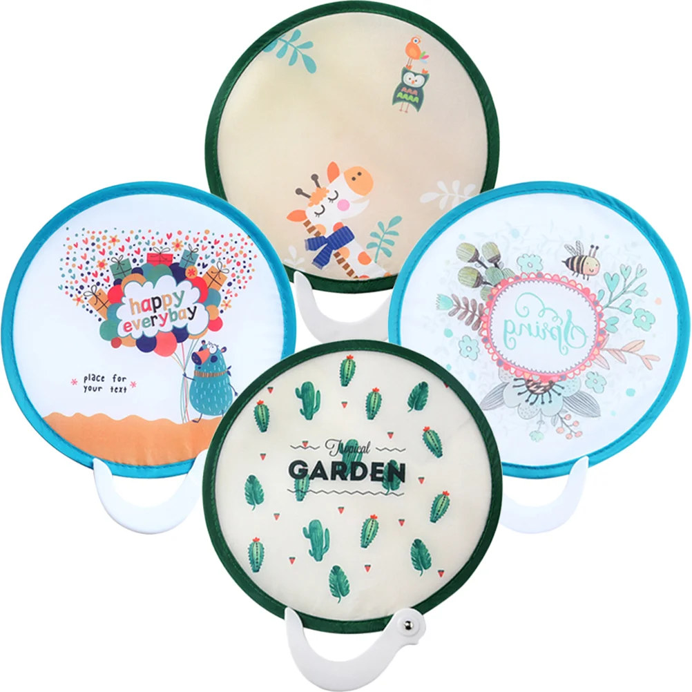 

Fan Fans Hand Folding Round Foldable Japanese Summer Bulk Handheld Handle Cartoon Photo Prop Mini Party Kids