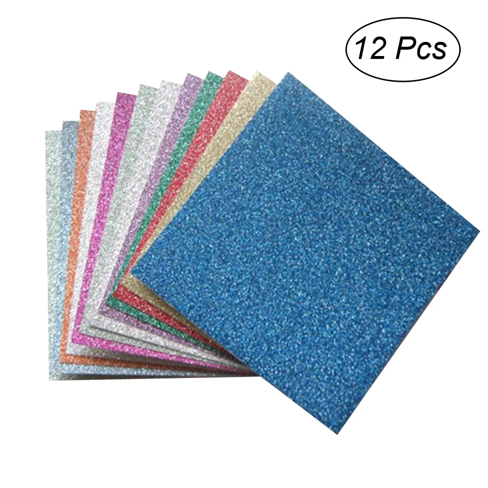 

12 Sheets Papers Glitter Colorful Paper Papers Origami Paper DIY Paper Folding Paper for Kids Kindergaten