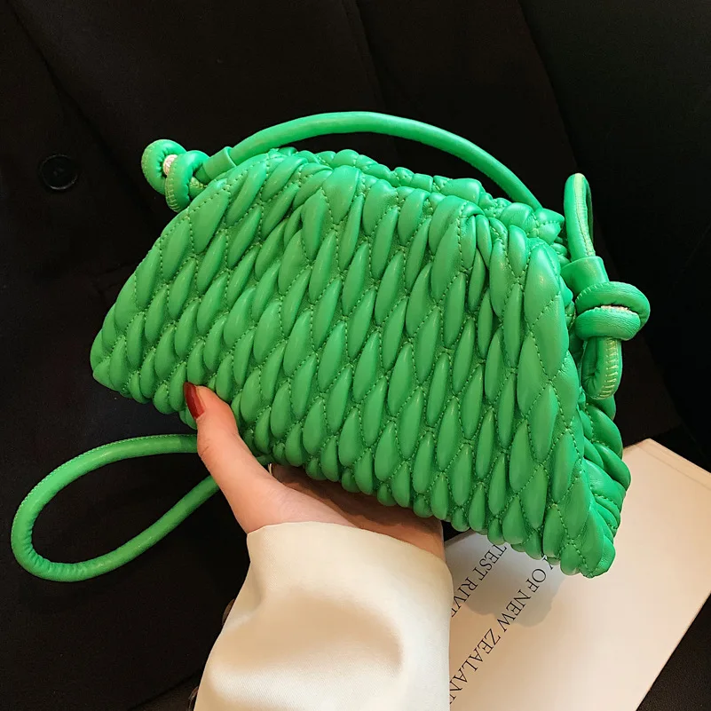 

2022 Women Vintage Folds Phone Pouch High Quality Leather Dumpling Cross Body Bag Cloud Handbag Soft Clutch Purse Shoulder Bag