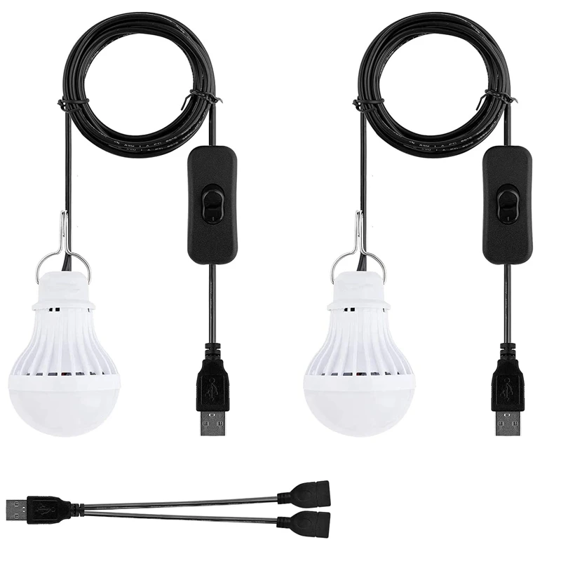 

USB LED Camping Lantern 2.5M Super Long Rope Tent Light Portable Power Station Solar Panel Charger Power Bank