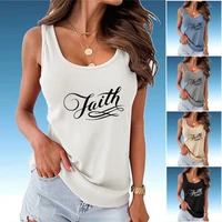 women sleeveless top letter print vest shirt s ummer fashion tank top slim fit halter top ladies bottomed shirt