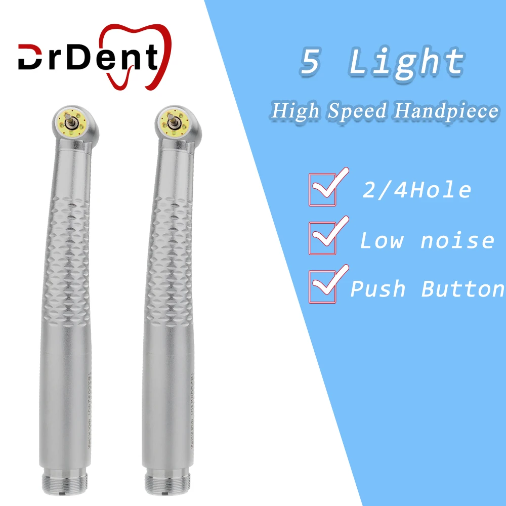 

Drdent Dentistry 5 Led light 5 Water Sprays High Speed Handpiece 2/4 Holes Dental Material E-generator Air Turbine Dentist Tool