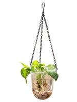 glass bottle vase hanging pots transparent hanging hydroponics wall hanging plant flower arrangement decorative bottle flower