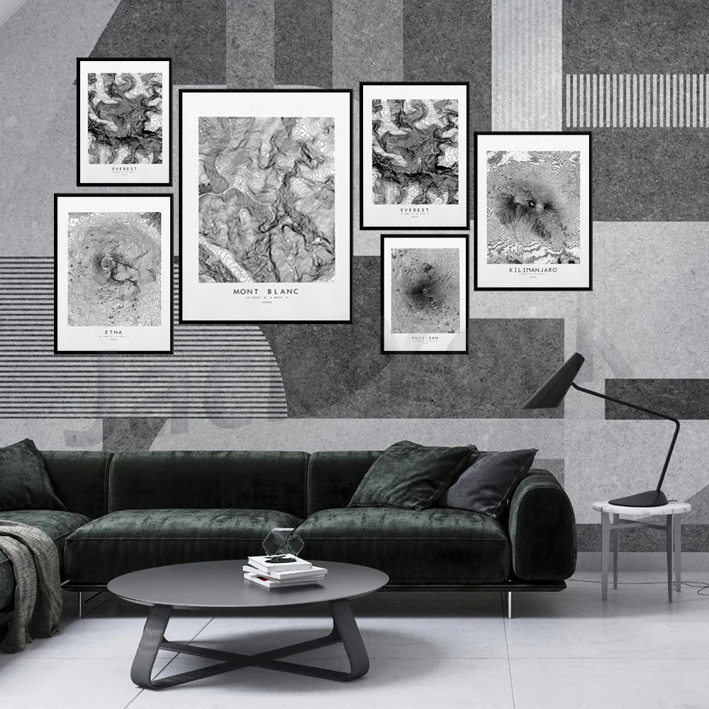 

Table Mountain | Etna |Everest|Taranaki |Mont Blanc|Kilimanjaro |Fuji|Topography Map Print |Topographic Map || Poster|Wall Art