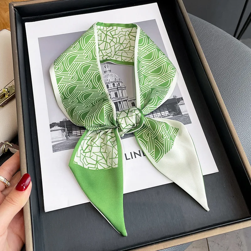 

Luxury Scarf Women Hair scarf Fashion Long Hair Accessories Brand Design Lady Bag Silk Scarves Elegant Bandana Foulard sjaals
