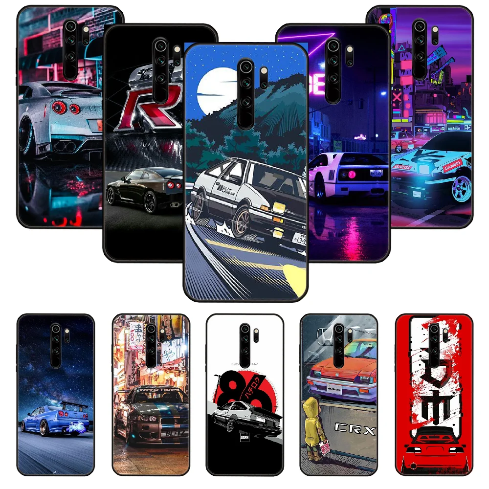 

Phone Case For Xiaomi Redmi Note 8 8T 7 7A 9 9S 8A 4 5 Pro Black Cover Hoesjes Silicone Funda Japan Initial D AE86 anime JDM