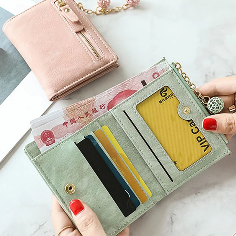 

Small Women Wallet Cute Short PU Leather Purse For Ladies Hasp Money Pocket Female Tassel High Capacity Clutch Bag Card Holder