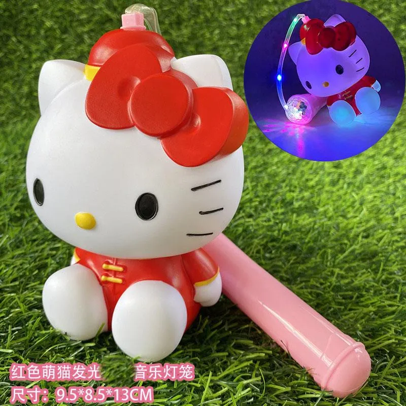 

Hello Kitty Lantern Festival Girl Portable Cartoon Piggy Bank Music Projection Lantern Children Gift Festive Lantern