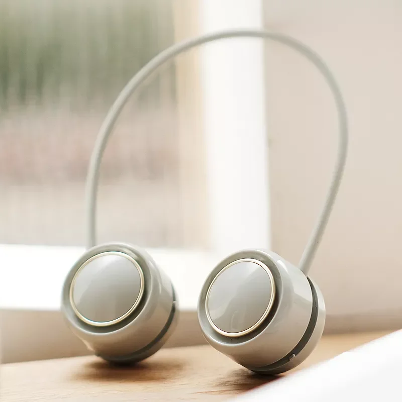 

Outdoor Travel Mini Light Bladeless Halter Neck Air Cooling Fan Portable USB Chargeable Dual Motor Air Cooler Fan