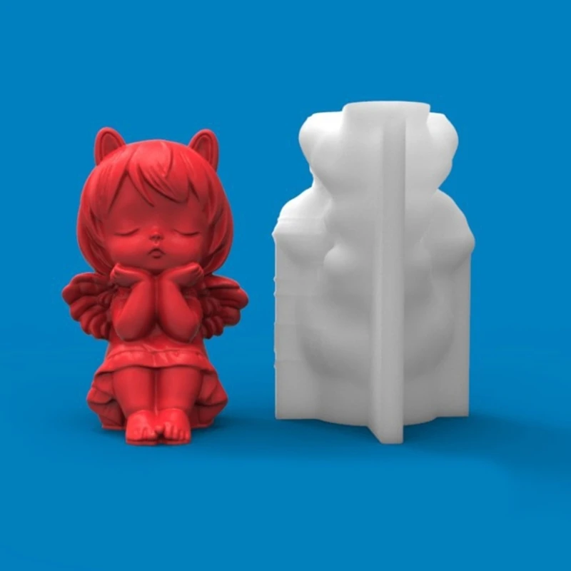 

3D Angel Mold for Candle Making,Silicone Mold Cute Soap Mould X3UD