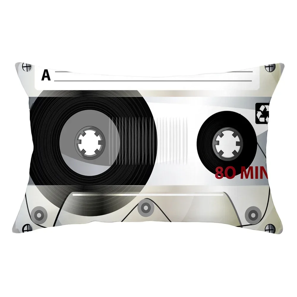 

Цветная наволочка в стиле ретро с принтом аудиокассеты 30x50 см 40x60 см