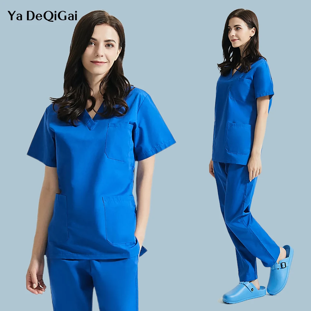 

Wholesale Nurse Accessories Women Scrub Suits Hospital Doctor Working Uniform Medical Surgical Multicolor Unisex Scrubs Uniforms