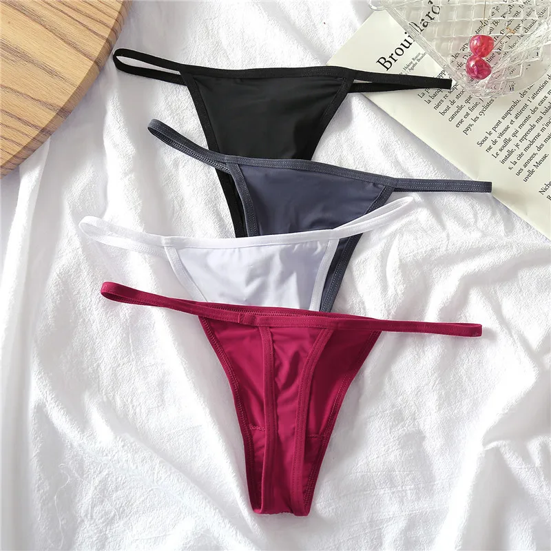 3Pcs/set Sexy Low-rise Thongs Women Bikini Panties T-back Underpants M-XL Female G-String Panty Ladies Thong Lingerie for - купить по