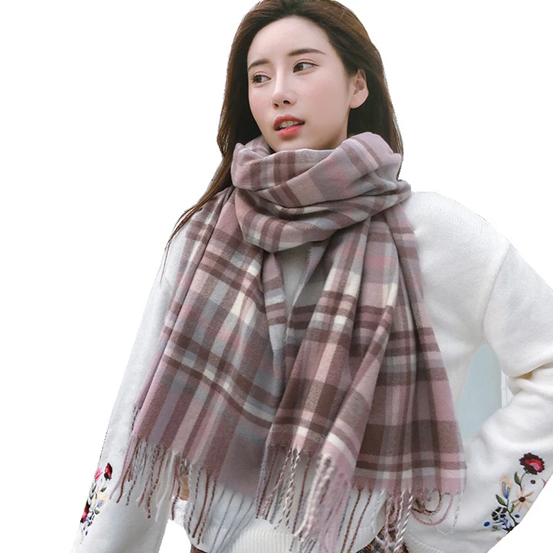 GOPLUS Women's Knitted Scarves Winter Korean Style Warm Casal Plaid Womans Bufandas Invierno Mujer |