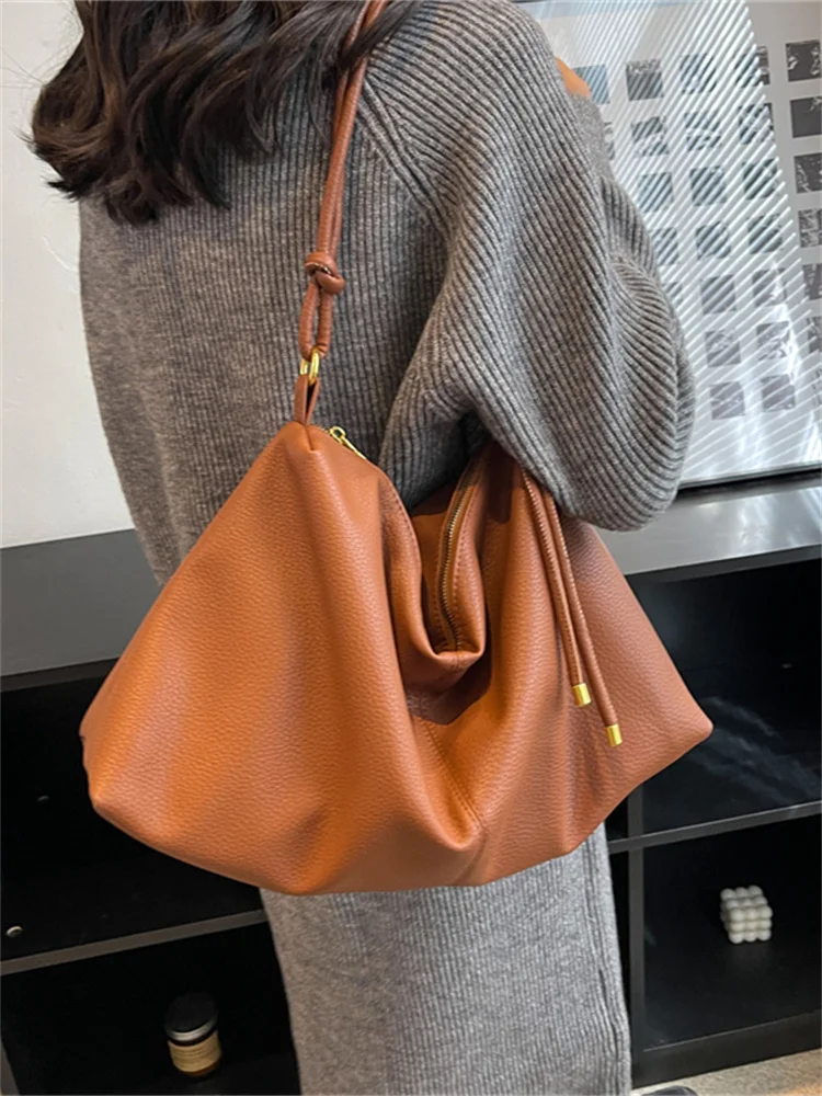 

Tote Bags for Women 2023 Autumn New Vintage Fashion Luxury Designer Handbag Big Capacity Soft Leather Shoulder Crossbody Shopper