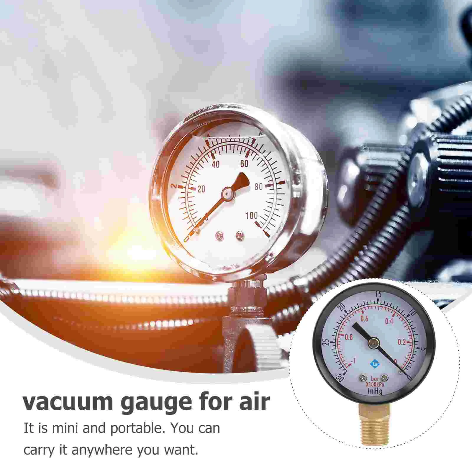 Универсальный вакуумный манометр для воздушного компрессора воды масла газа 0-30