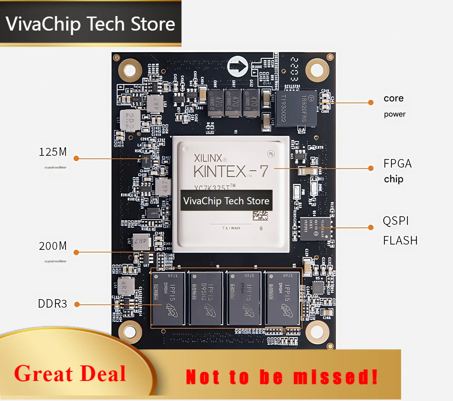 Фото Плата VivaChip TechXILINX Kintex7 K7 PCIE с оптоволоконным интерфейсом 4K Video и FPGA-модулем XC7K325T AC7K325B №1