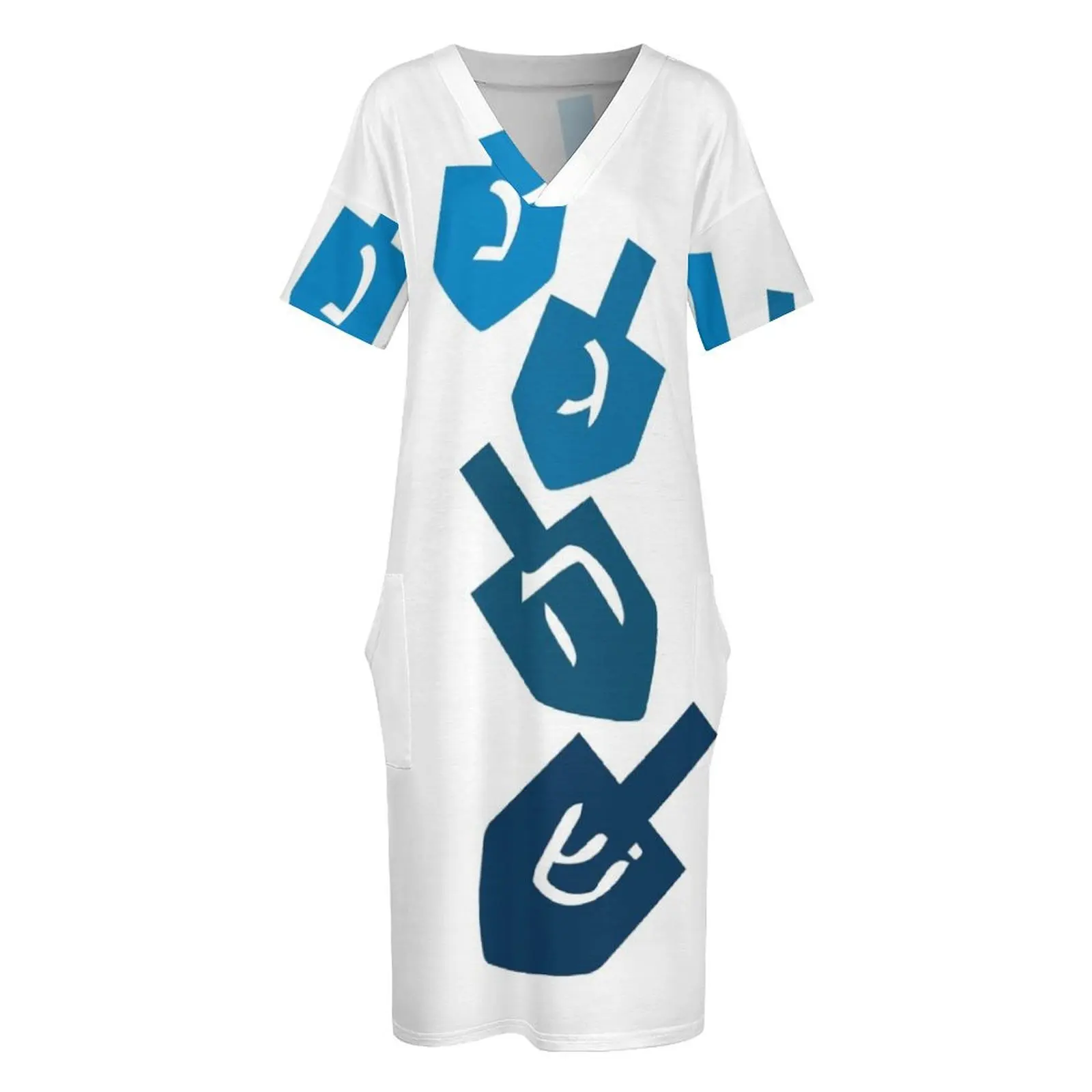 Nes Gadol Haya Sham dreidel dreydl dreydlekh sev erst свободное платье с карманами Женское летние платья