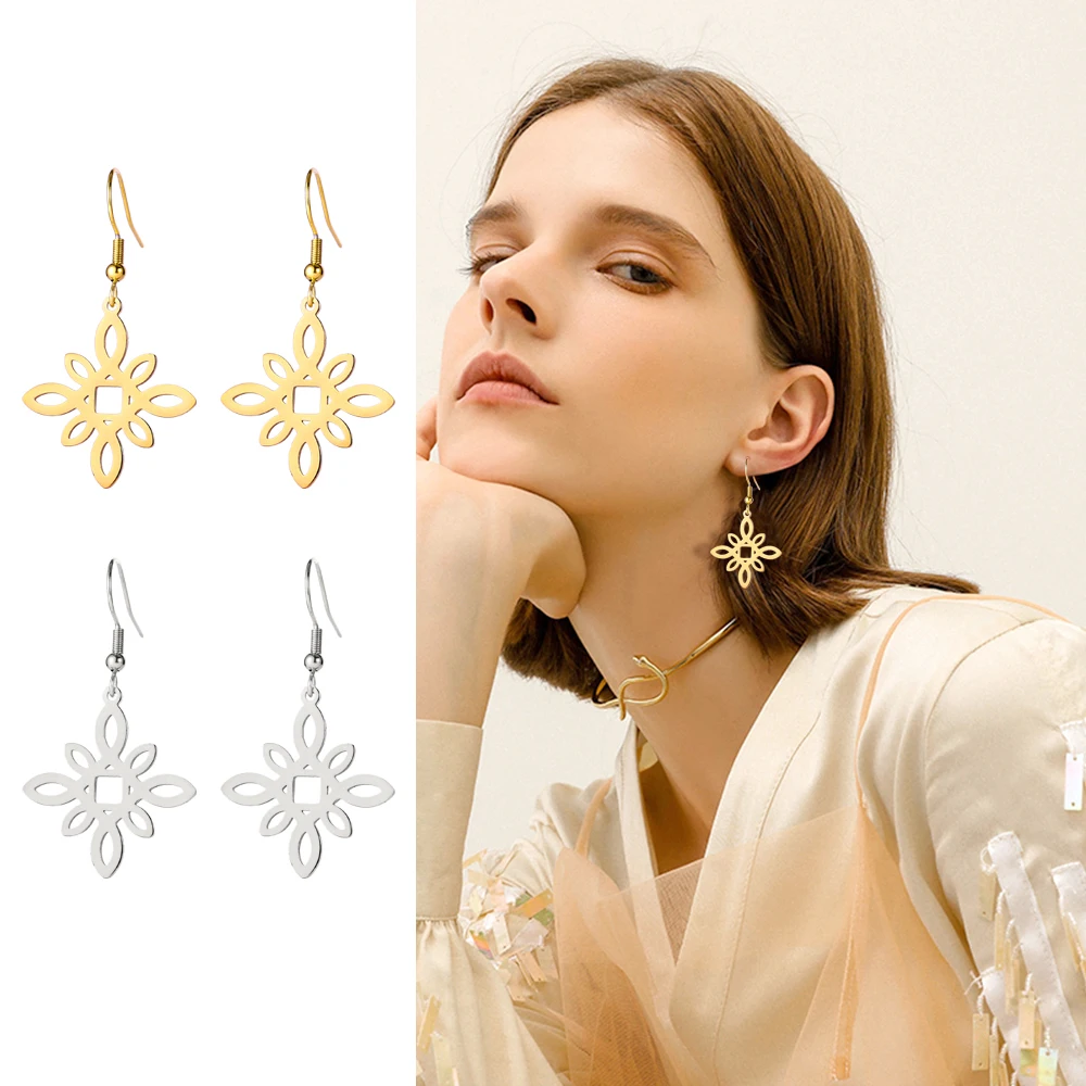 Висячие серьги в кельтском стиле с узелком для женщин геометрический крест из