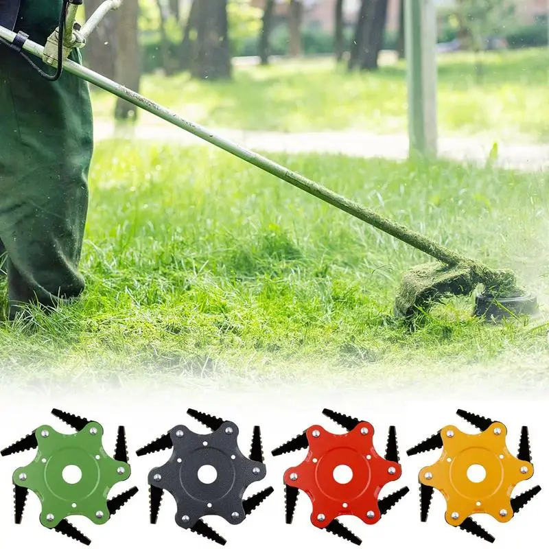 

6 Blades Grass Cutter Trimmer Head Brush Cutter Weed Brush Cutting Head Garden Tool For Lawn Mower Rotary Blades Weeding Tool
