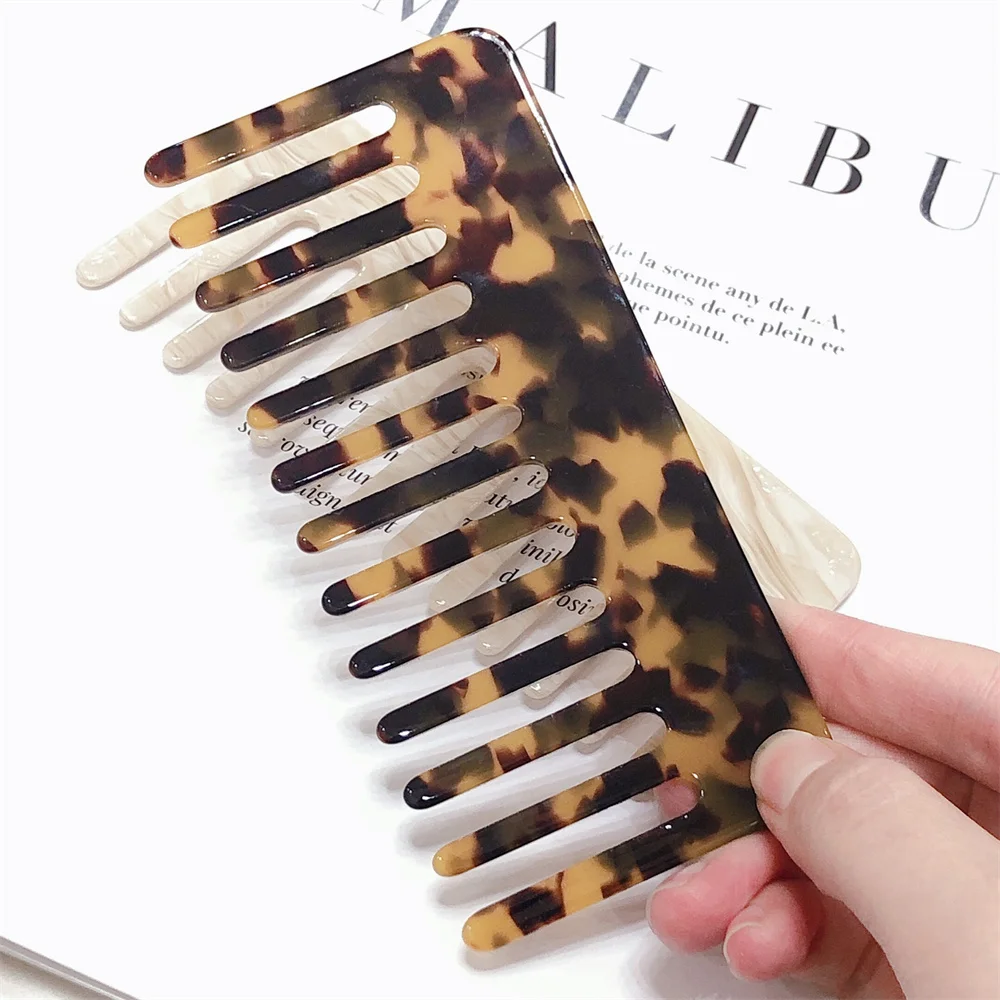 

1pcs Hair Parting Comb Colorful Leopard Anti-static Hairdressing Width Tooth Hair Brush Hair Styling Tool Barber Accessories