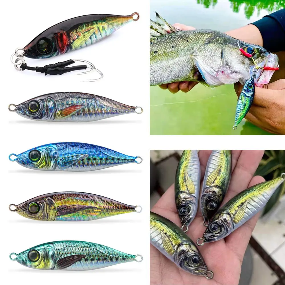 

2pcs Hot Colorful Minnow 14g Metal Fishing Lure double hook 3D Prin Jig Bait Lead Casting Spinning Baits