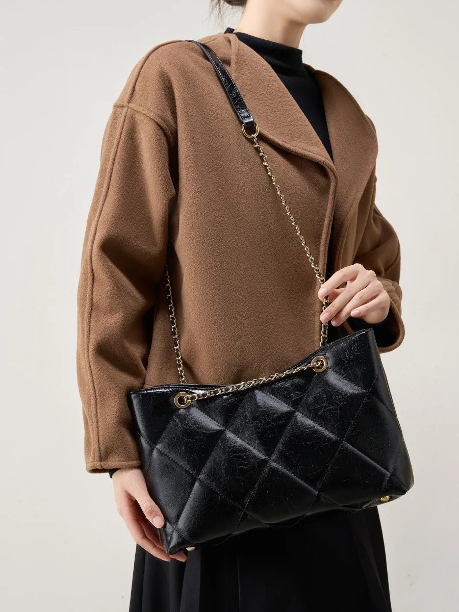 Новый дизайн натуральная кожа слой из воловьей кожи модная цепочка большой