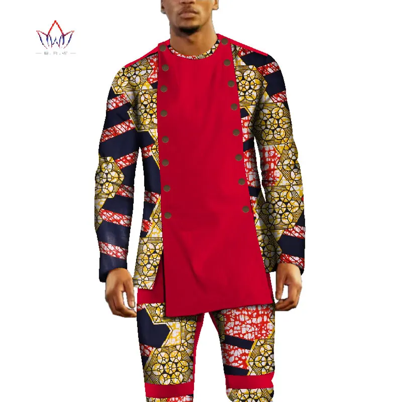 Bazin богатые мужские комплекты из 2 предметов африканский дизайн одежды
