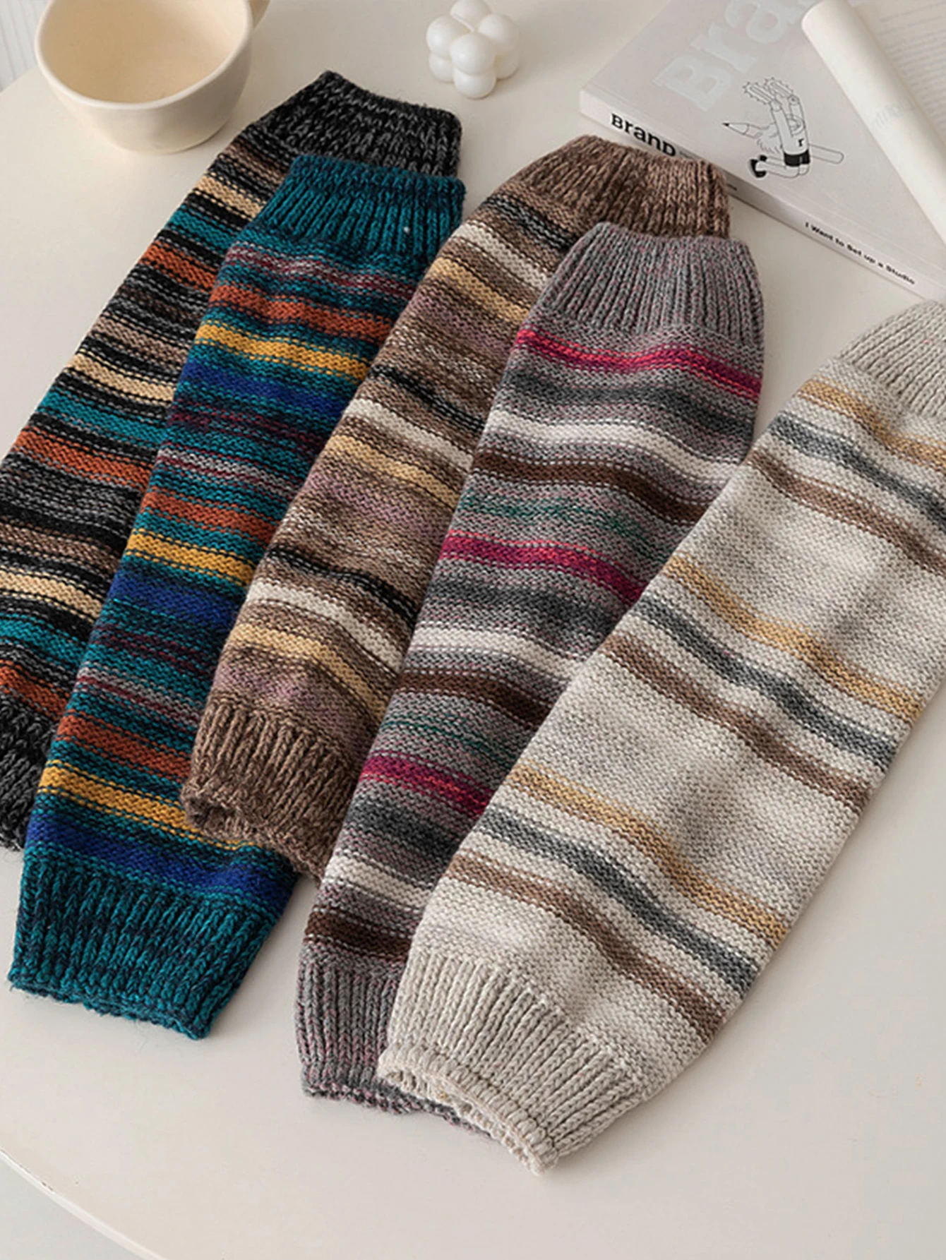 1 пара женских зимних вязаных гетр дышащая свободная теплая уличная одежда