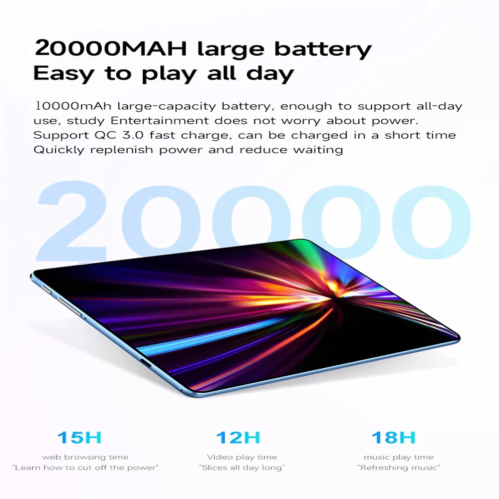 Фото Новый планшет 2025 года Pad 15 Pro, Android 14, 22 ГБ+2 ТБ, 20000 мАч, Snapdragon 870, оригинальный планшетный ПК, 5G, две SIM-карты, Wi-Fi, HD 4K, Mi Tab №3