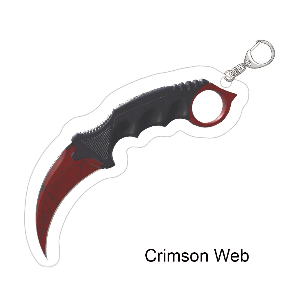 Фото CS2 CS GO Karambit брелок для ключей, игровой реквизит Gamma Doppler, автотроник, высококачественный акриловый кулон, индивидуальный подарок на праздник №4
