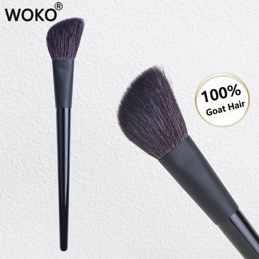 

Natural Soft Goat Hair Liquid Blush Brush Angled Contour Makeup Brushes Face Silhouette Powder Cream Sculpting Makeup Tool