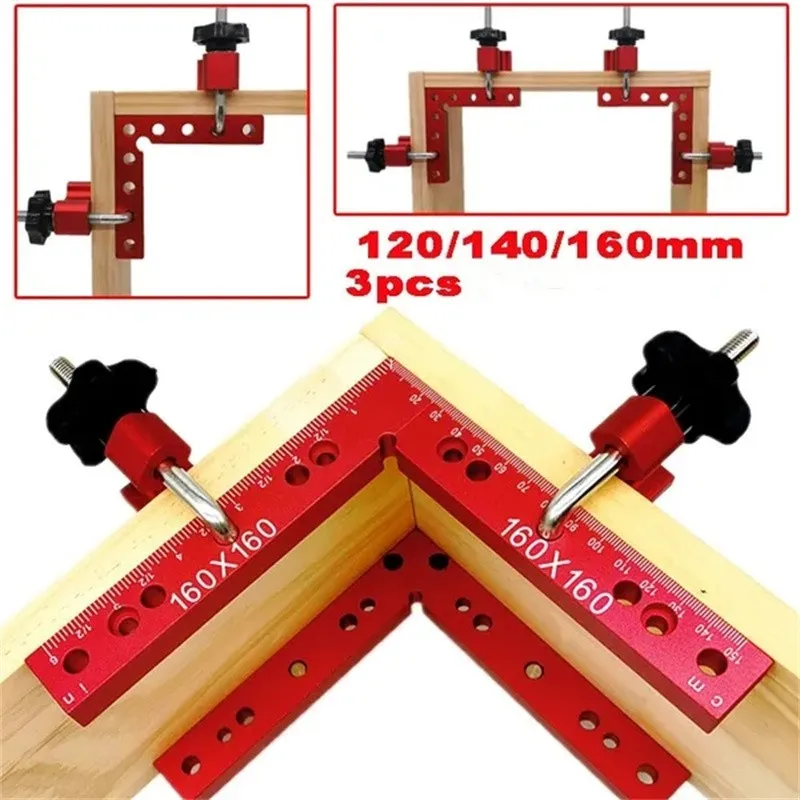 

90 Degrees L-Shaped Auxiliary Fixture Woodworking Aluminum Square Right Angle Clamping Positioning Panel Fixing Clips Hand Tools