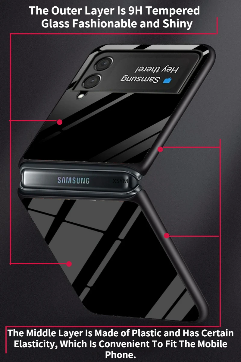 gradient color hard tempered glass phone case for samsung galaxy z flip 3 samsung z flip 3 5g mobile phone accessories free global shipping