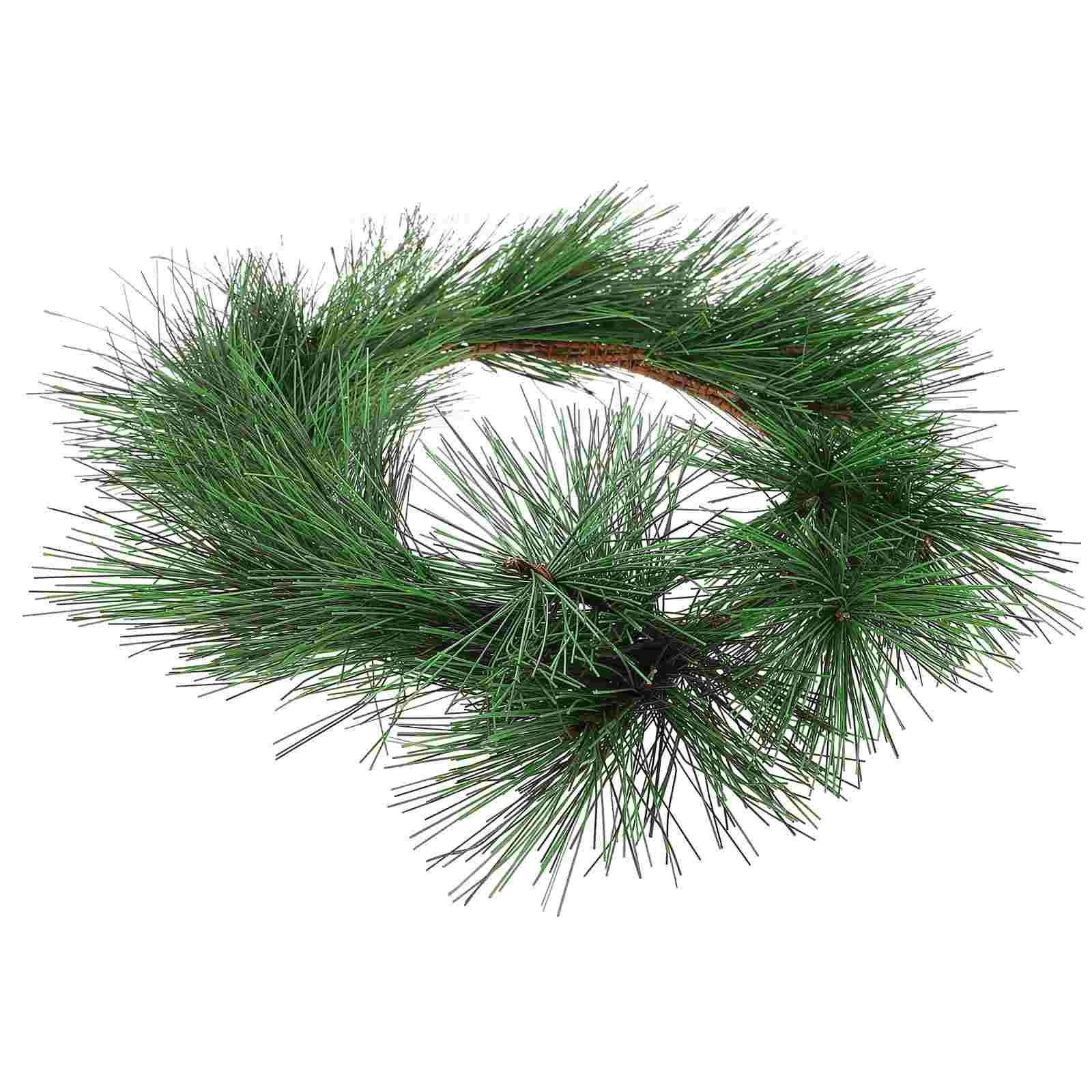 

Pine Garland Needle Decor Branches Decoration Christmas Xmas Simulated Cedar Faux Decorating Artificial Pvcevergreenwreath Door