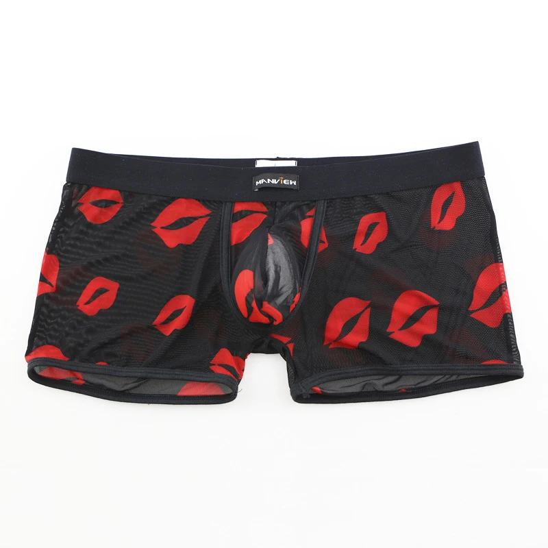 2 Pcs/Lot Men's Transparent Panties Breathable Mesh Fashion Charm Comfortable Sexy Underwear Men's Large Size Boxer