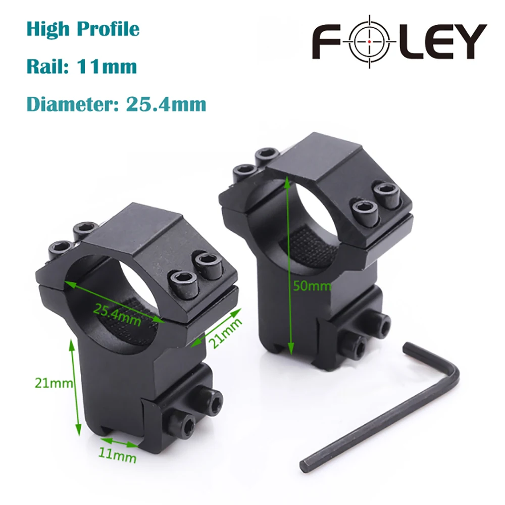 

2pcs 30mm/ 25.4mm Diameter High Profile Rifle Scope Rings Mount 11mm Dovetail Rail