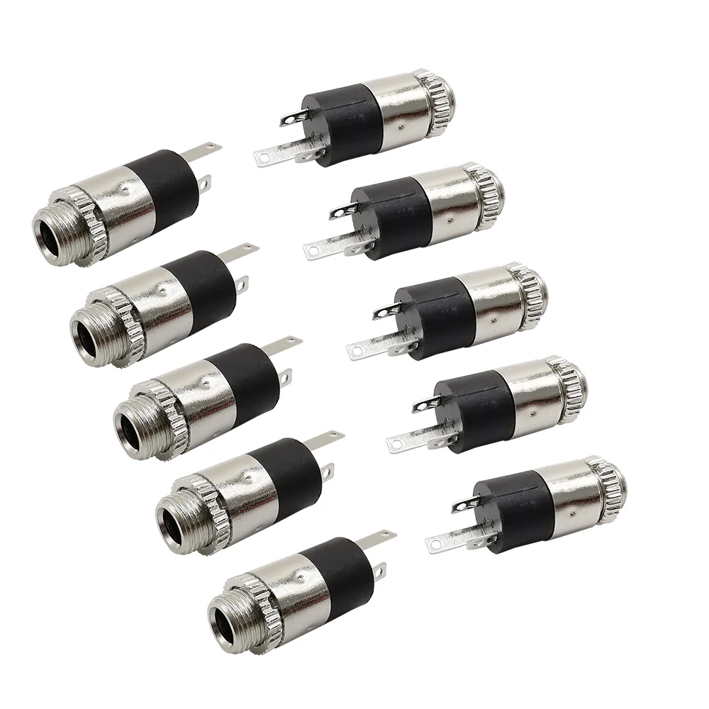 

10/20Pcs 3.5mm Stereo Female Jack Socket With Nut Cylindrical Connector 3.5 Audio Headphone Adapter Silver PJ-392 PJ392