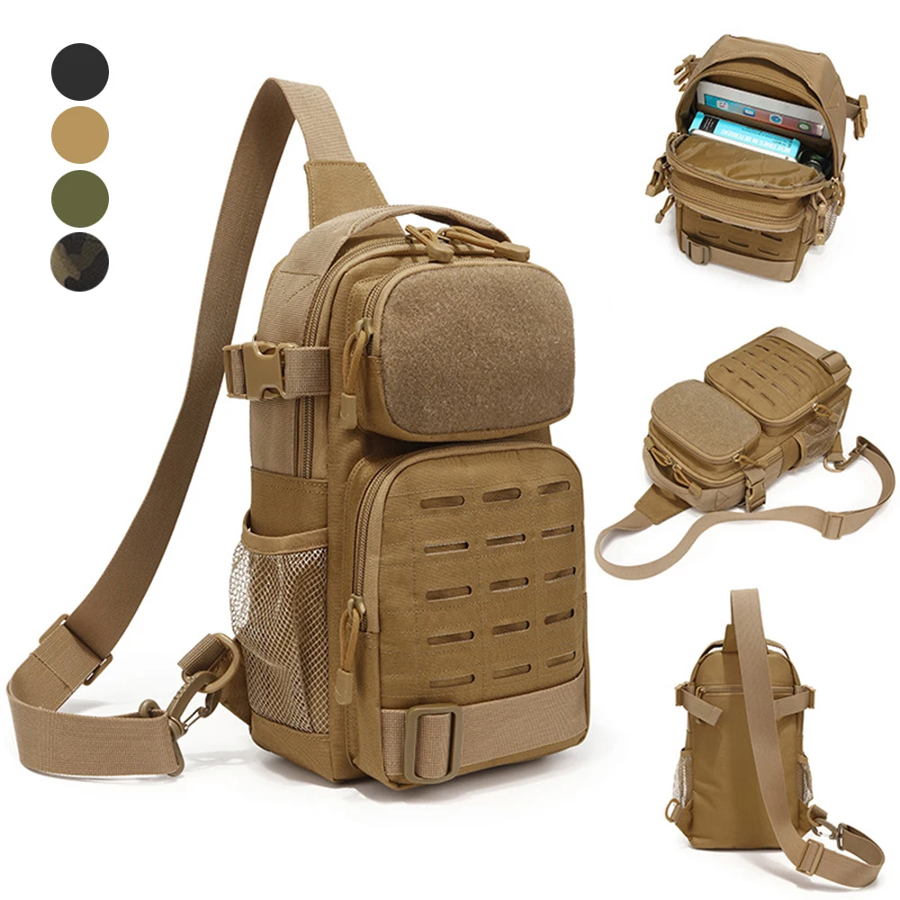 

Тактическая нагрудная сумка 1000D, уличный военный рюкзак-слинг, ранец для трекинга, кемпинга, охоты, кросс-боди