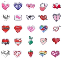 20pcslot nana sister love family friend arrow pink heart floating charms hand made diy for glass lockets
