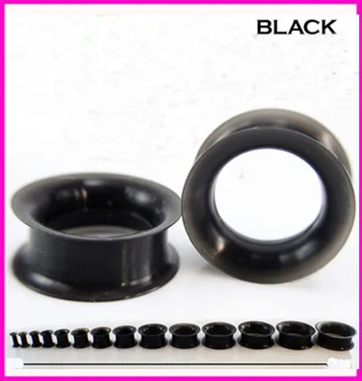 

HENGKE Jewelry Black Tunnels Piercings Screw Fit Ear Plug Flesh Tunnel Ear Gauges Expander Stretching Ear Body Piercing Jewelry