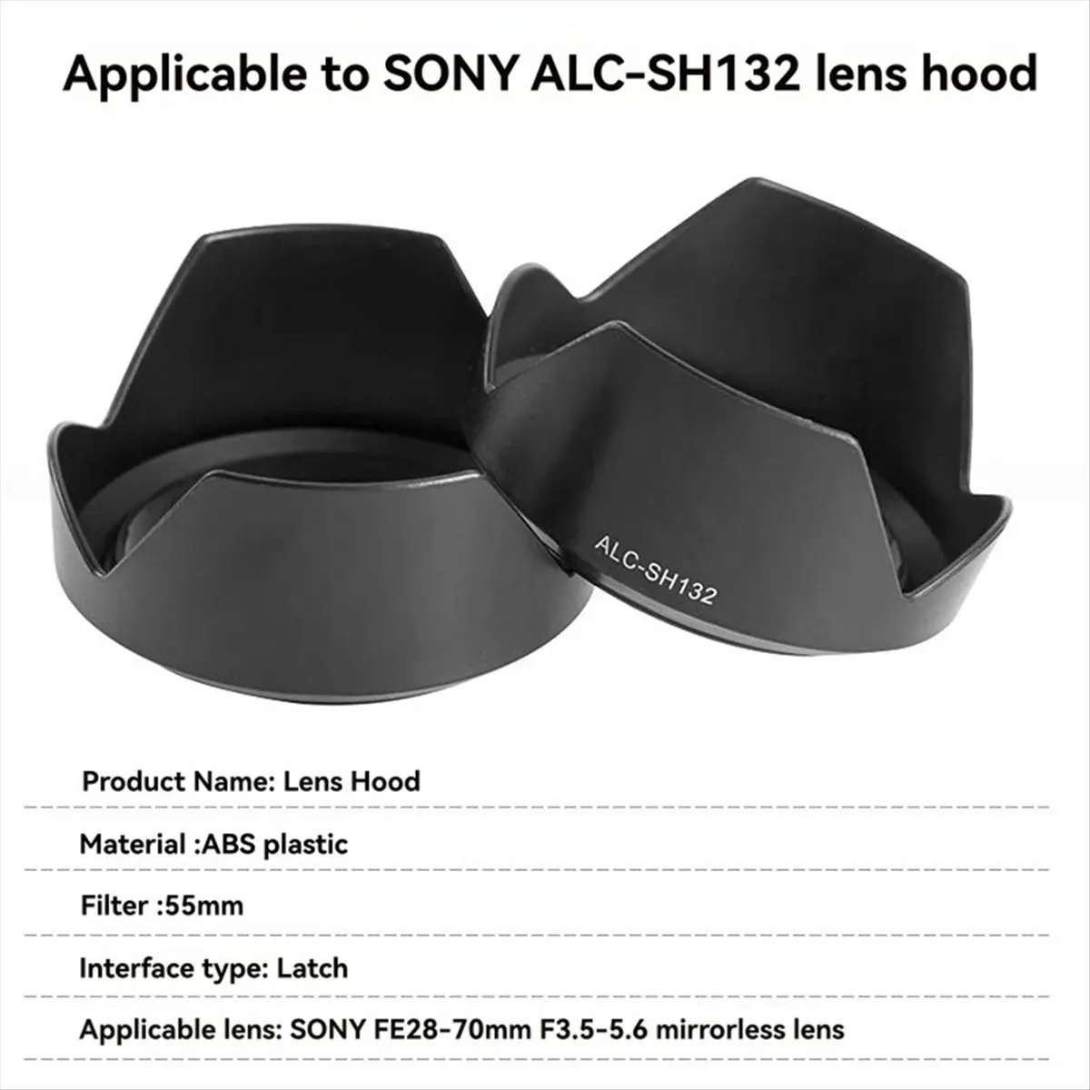 Фото Бленда для объектива HDL SH132 заменяет солнцезащитную бленду ALC-SH132 для Sony FE 28-70mm F3.5-5.6 28-70 mm F/3.5-5.6. №5