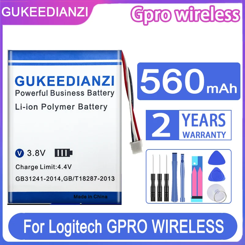 Сменный аккумулятор GUKEEDIANZI, беспроводная батарея Gpro 560 мАч для беспроводной мыши Logitech GPRO