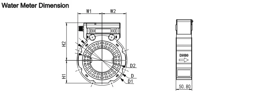 Цифровой сэндвич-измеритель воды DN50 DN65 DN80 DN100 DN125 dn150 мм