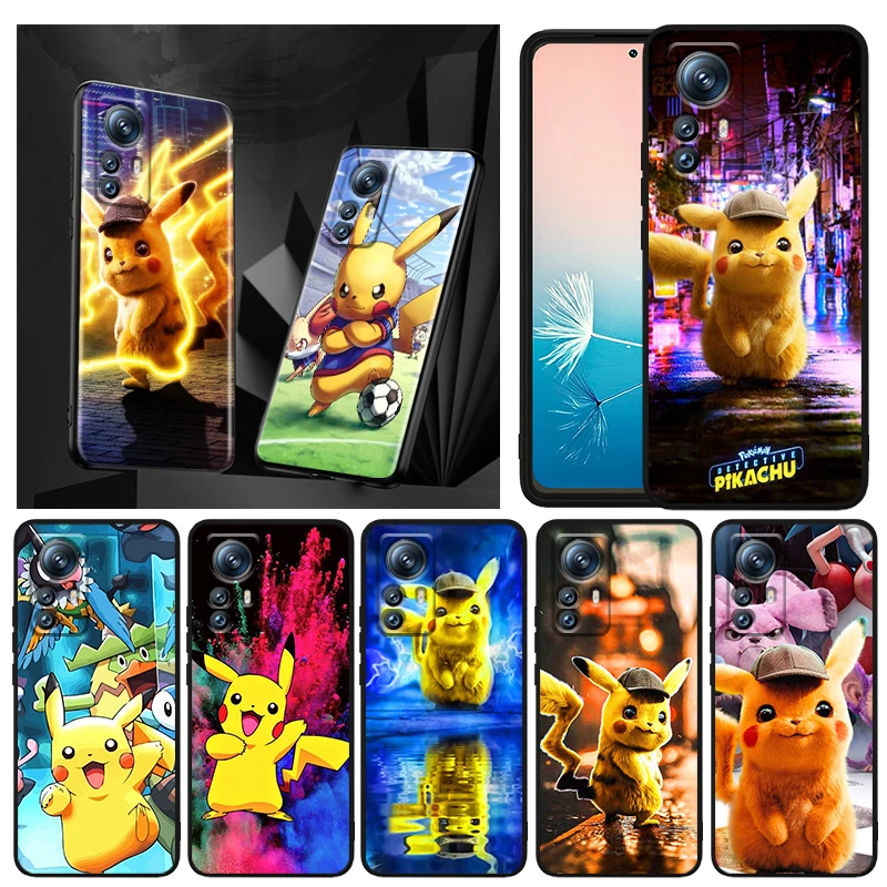 

Cartoon Pikachu Pokemon Phone Case For Xiaomi Mi 13 12T 12S 12X 12 11 11T 11i 10T 10 Pro Lite Ultra 5G Black Funda TPU Cover