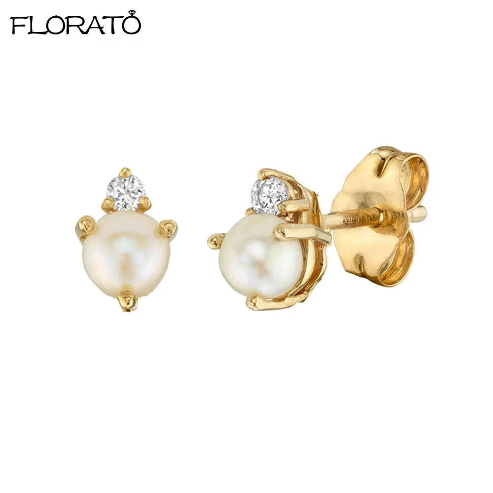 Женские серьги-гвоздики из серебра 2023 пробы с жемчугом