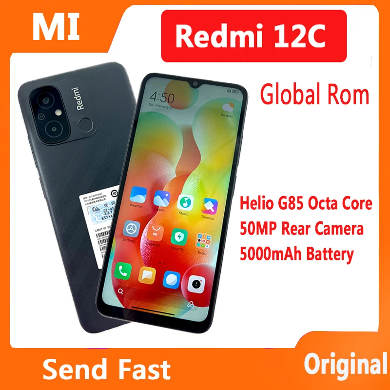 

Global Rom Xiaomi Redmi 12C 12 C Mobile Phone Helio G85 Octa Core CPU 50MP Camera 6.71 inch Screen 5000mAh High-capacity Battery